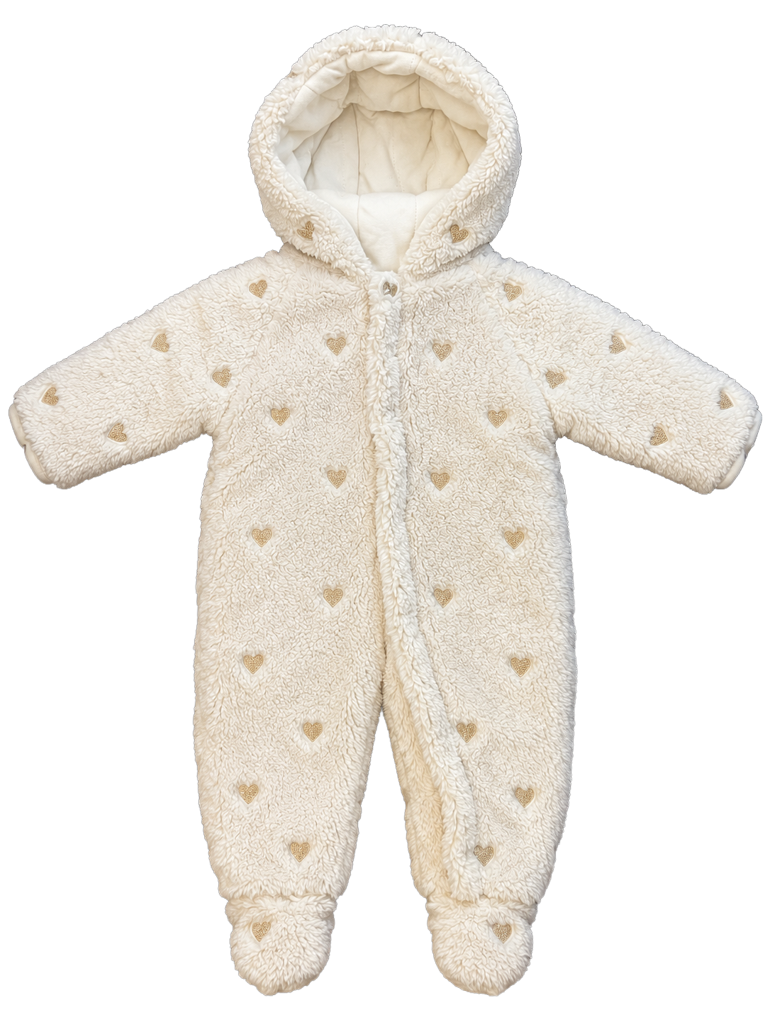 Sherpa Heart Onesie | Beige