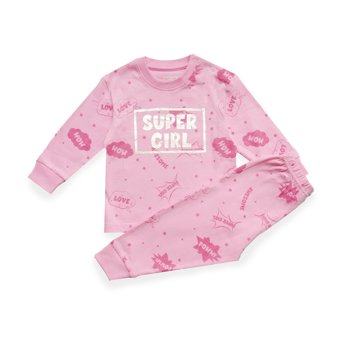 Super Girl F D Pyjama Roze