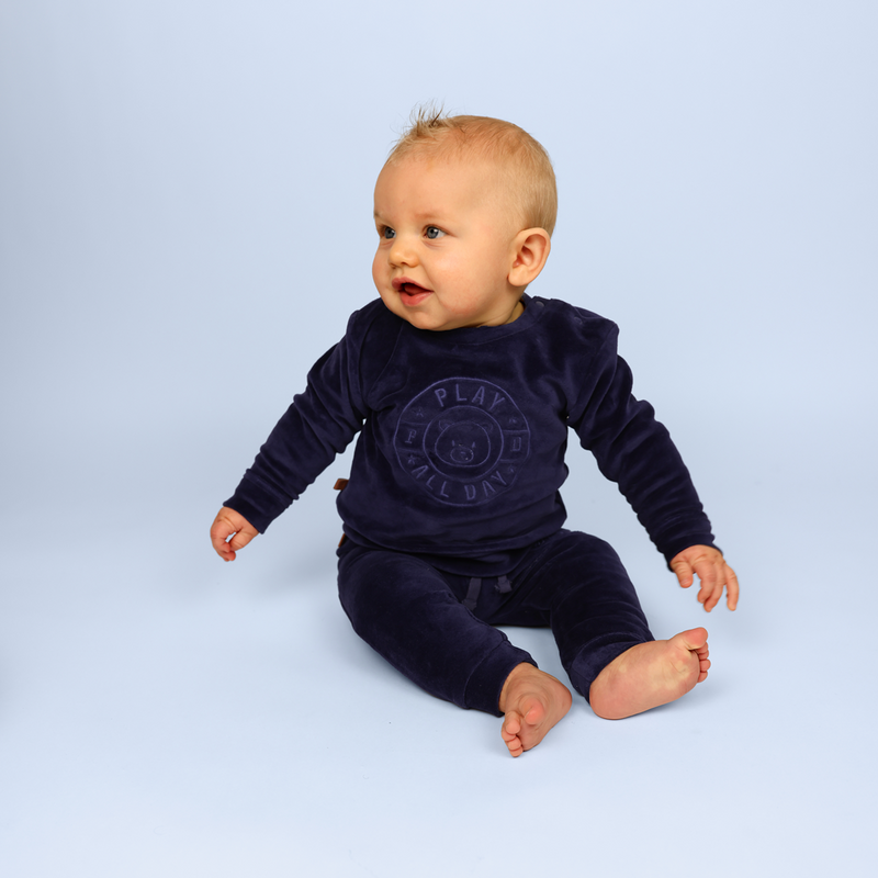 Play All Day Kids Velvet Sweater | Patriot Blue