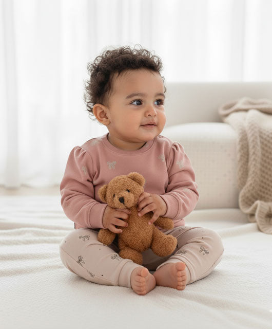 Ballerina Baby Pants Bow | Sepia Rose