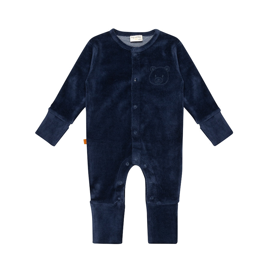 F&amp;D Velour Baby Onesie | Patriot Blauw