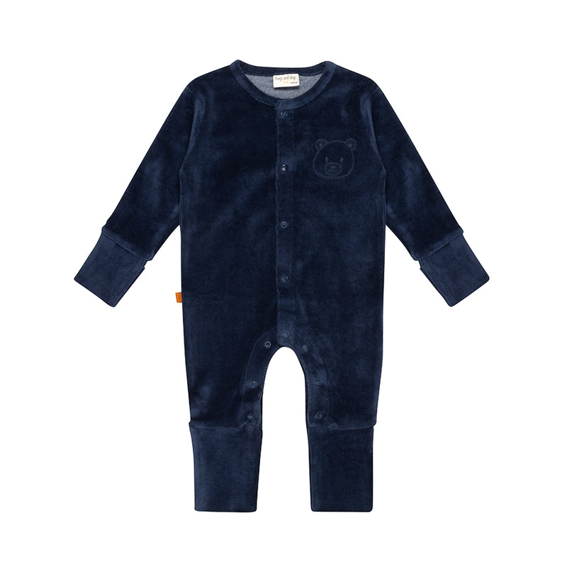 F&amp;D Velour Baby Onesie | Patriot Blauw