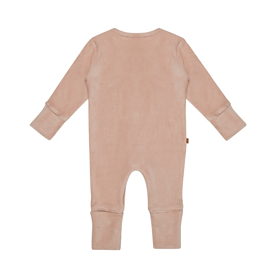 F&amp;D Velours Baby Onesie | Sepia Roos