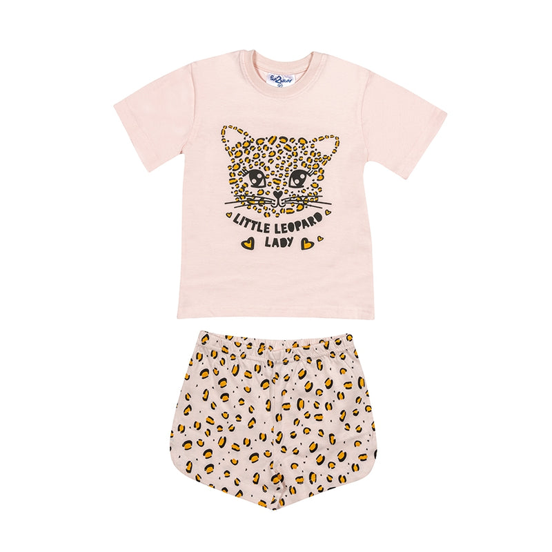 Little Leopard Shortama Kids | Light Pink