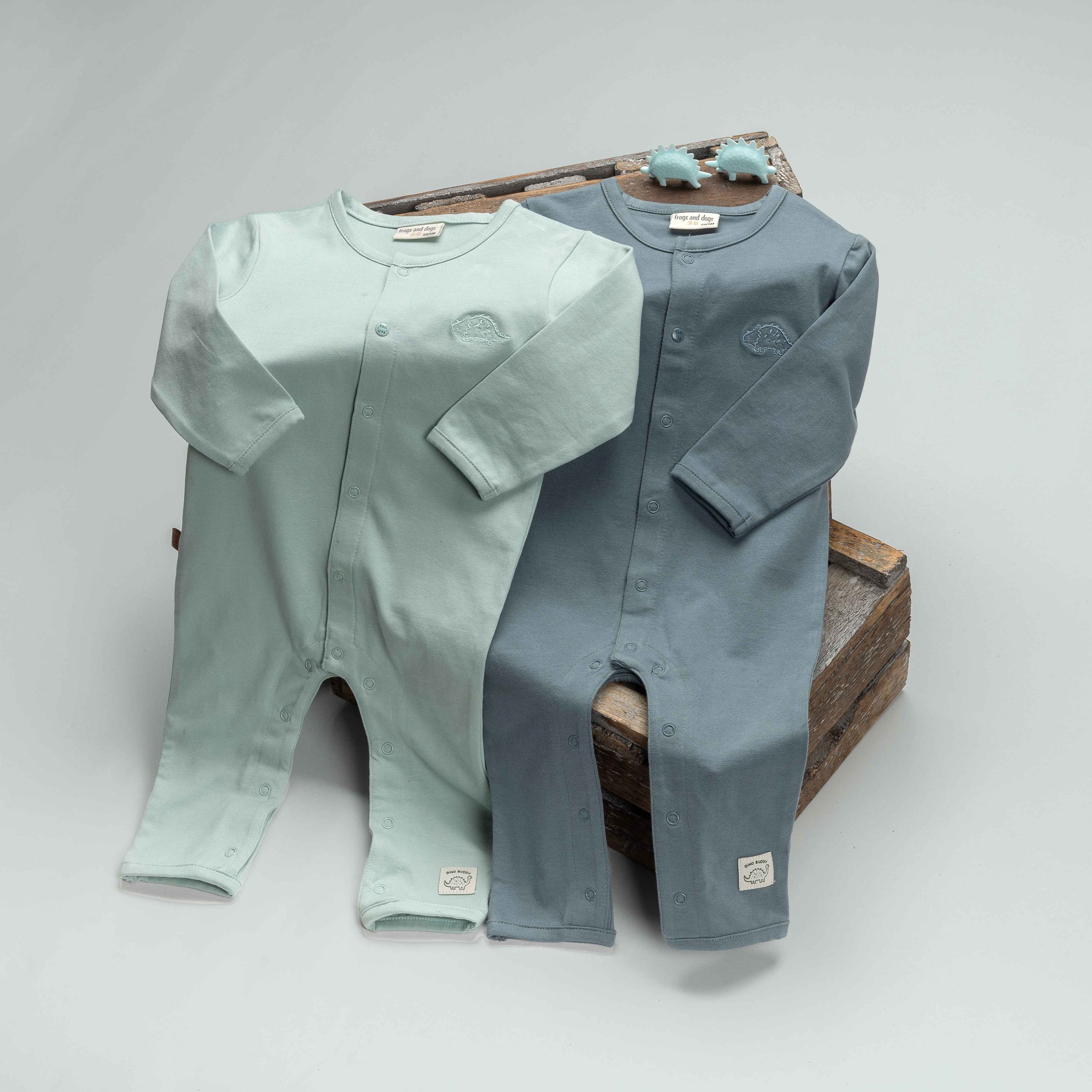 Dino Onesie Effen | Cloud Blue