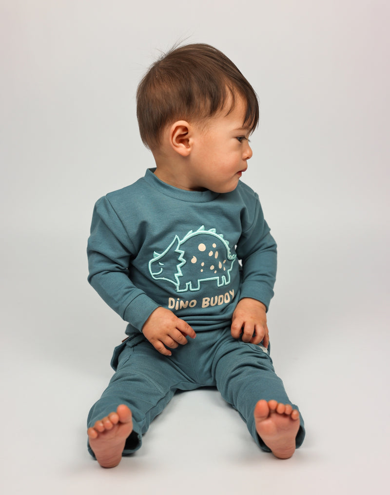 Dino Buddy Sweater Baby | Goblin Blue