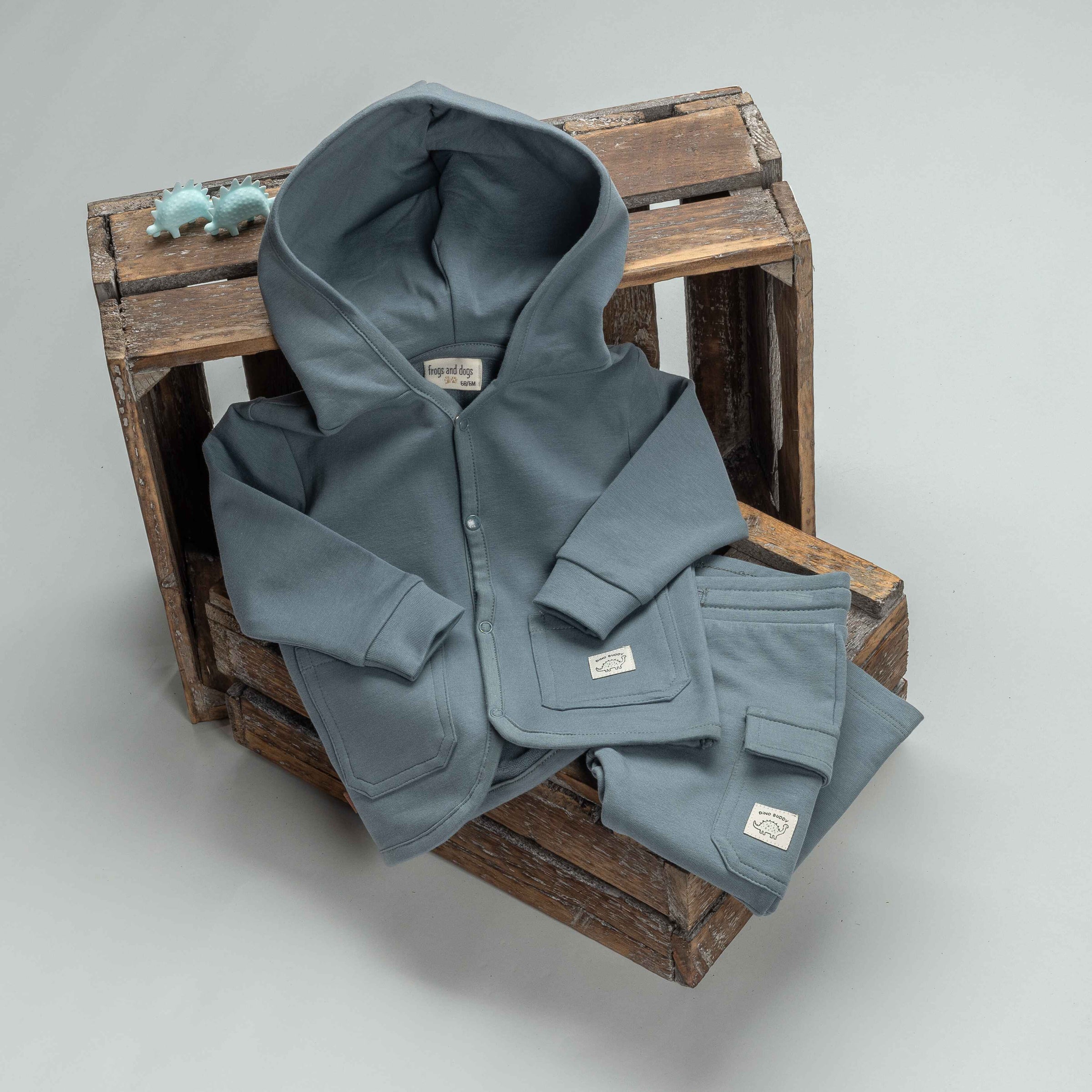 Dino Hoodie Jack Baby | Goblin Blauw