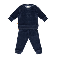F&amp;D Velours Baby Pyjama | Patriot Blauw