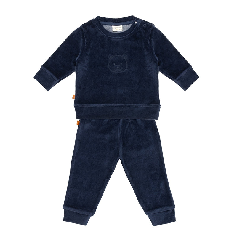 F&amp;D Velours Baby Pyjama | Patriot Blauw