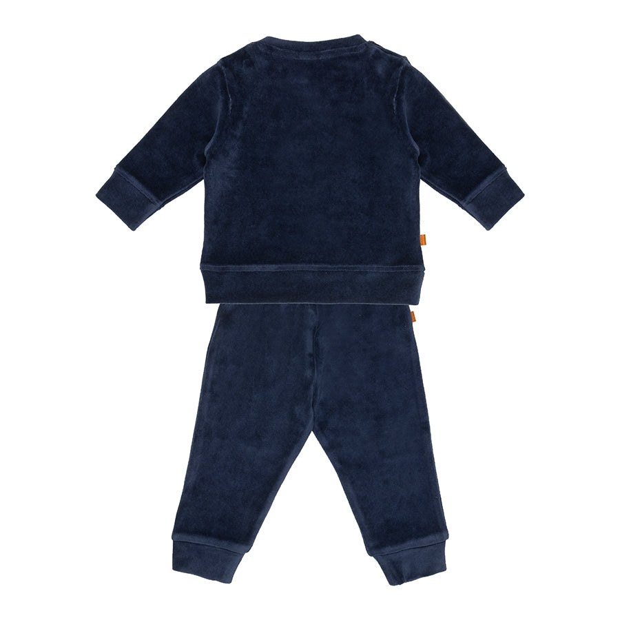 F&amp;D Velours Baby Pyjama | Patriot Blauw