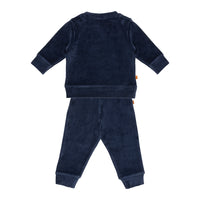 F&amp;D Velours Baby Pyjama | Patriot Blauw