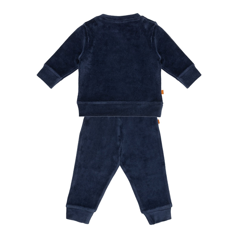 F&amp;D Velours Baby Pyjama | Patriot Blauw