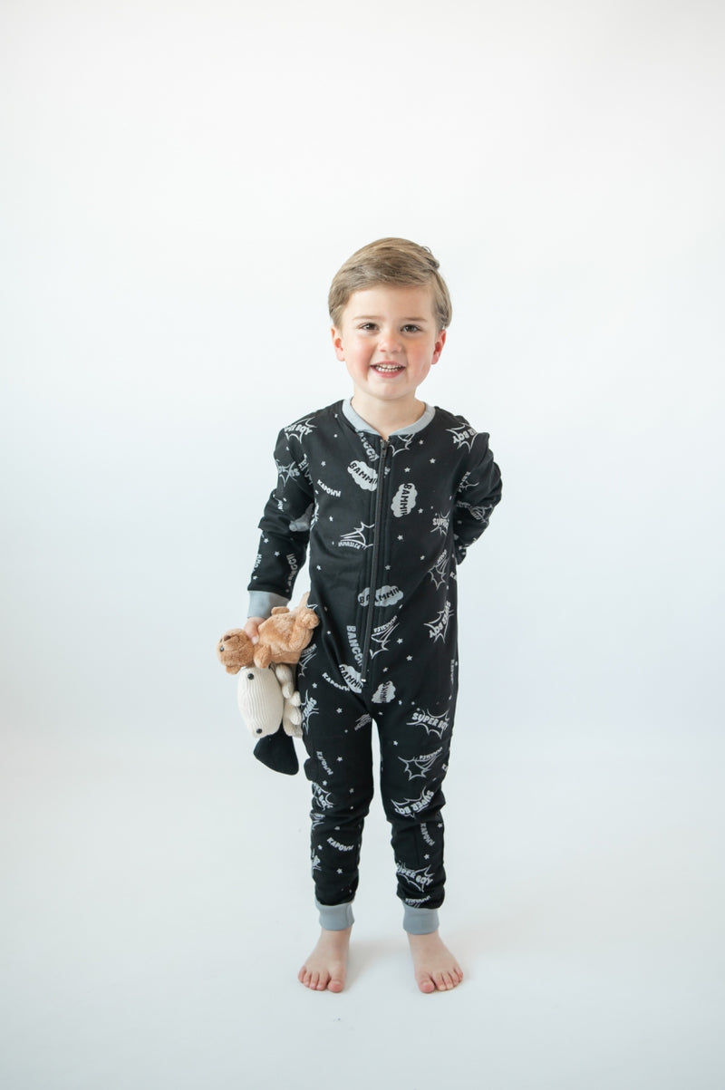 Super Boy F&D Onesie | Zwart