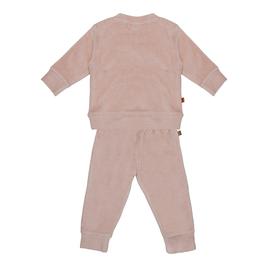 F&amp;D Velour Baby Pyjama | Sepia Roze