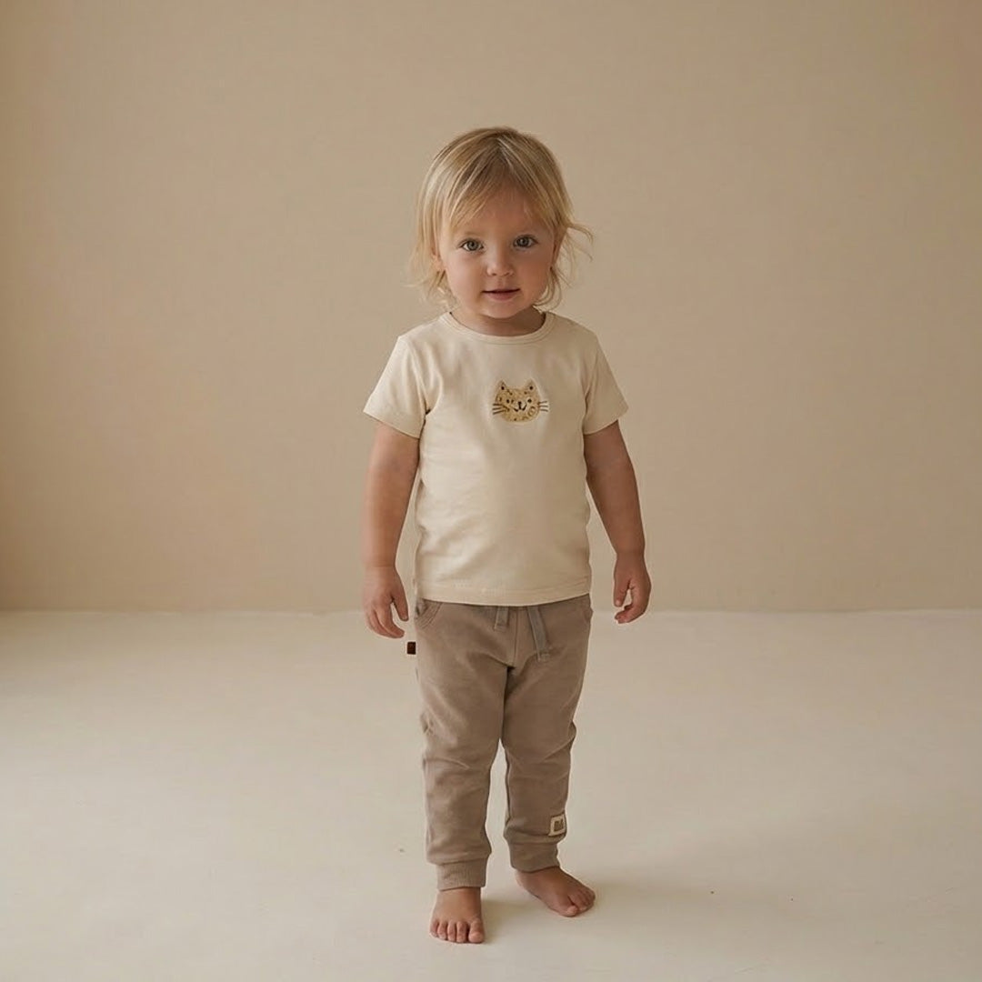 T-Shirt Leo Cat Kids | Pearled Ivory