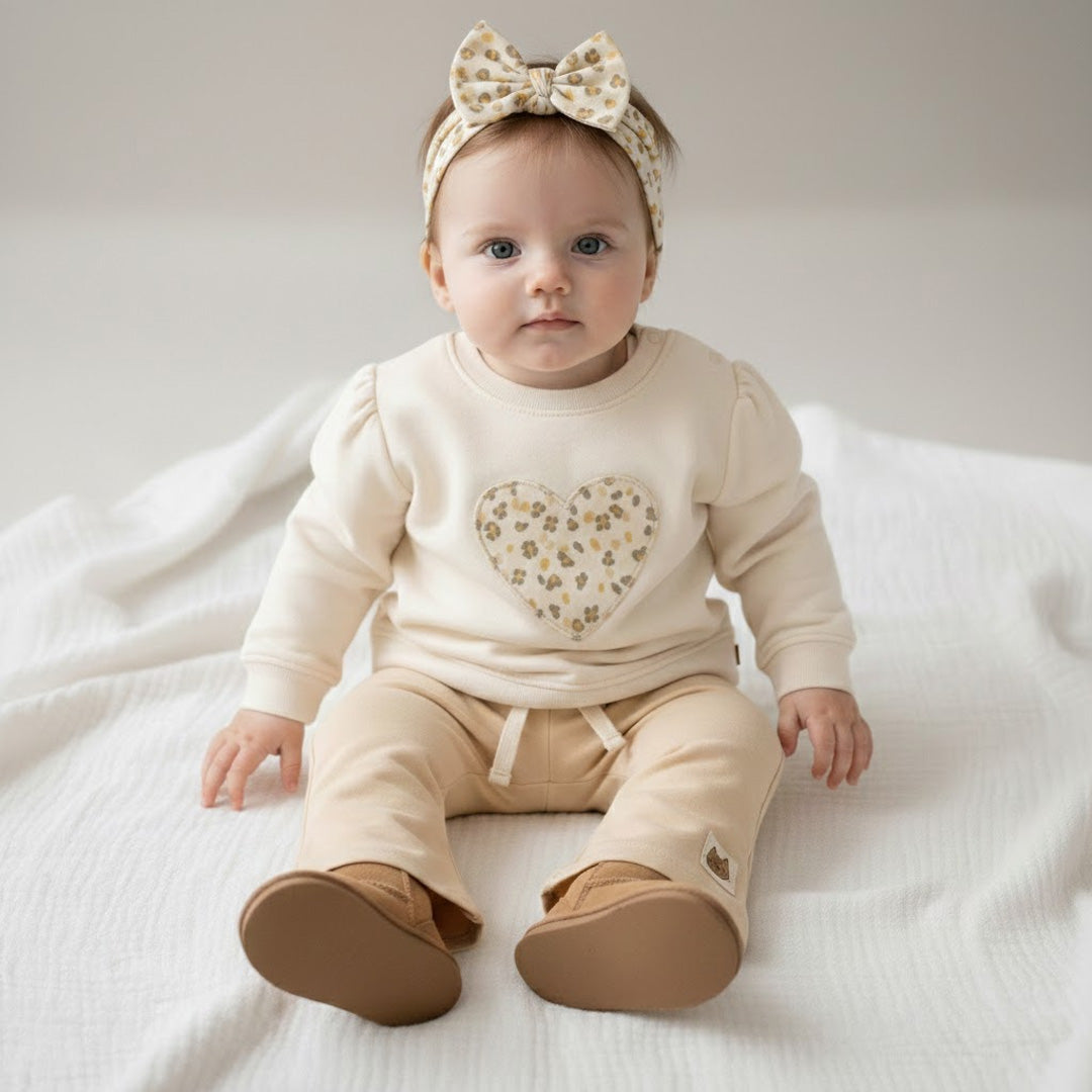 Sweater Leo Heart Kids | Pearled Ivory