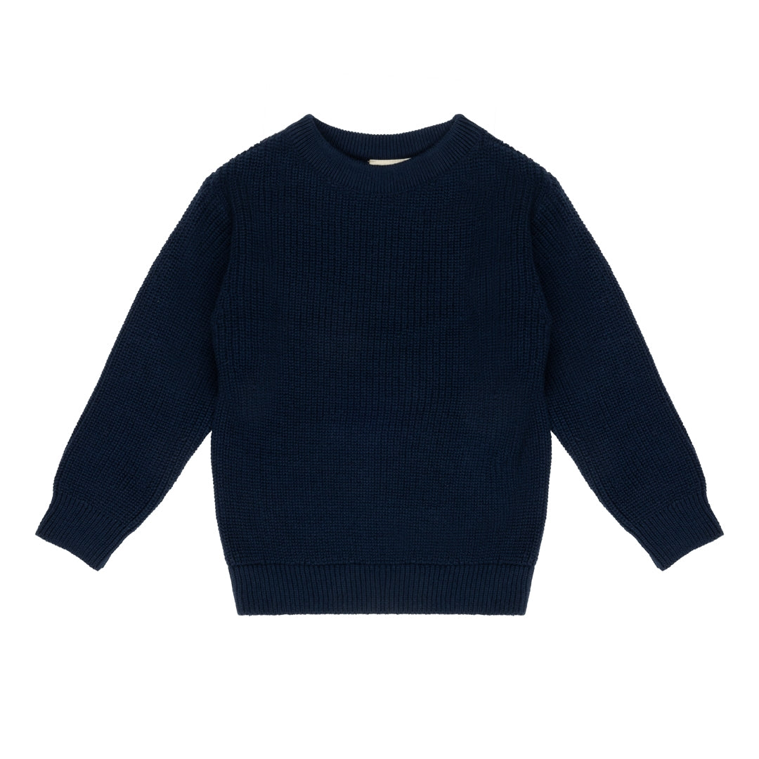 Flat Knit Rib Sweater | Dress Blue