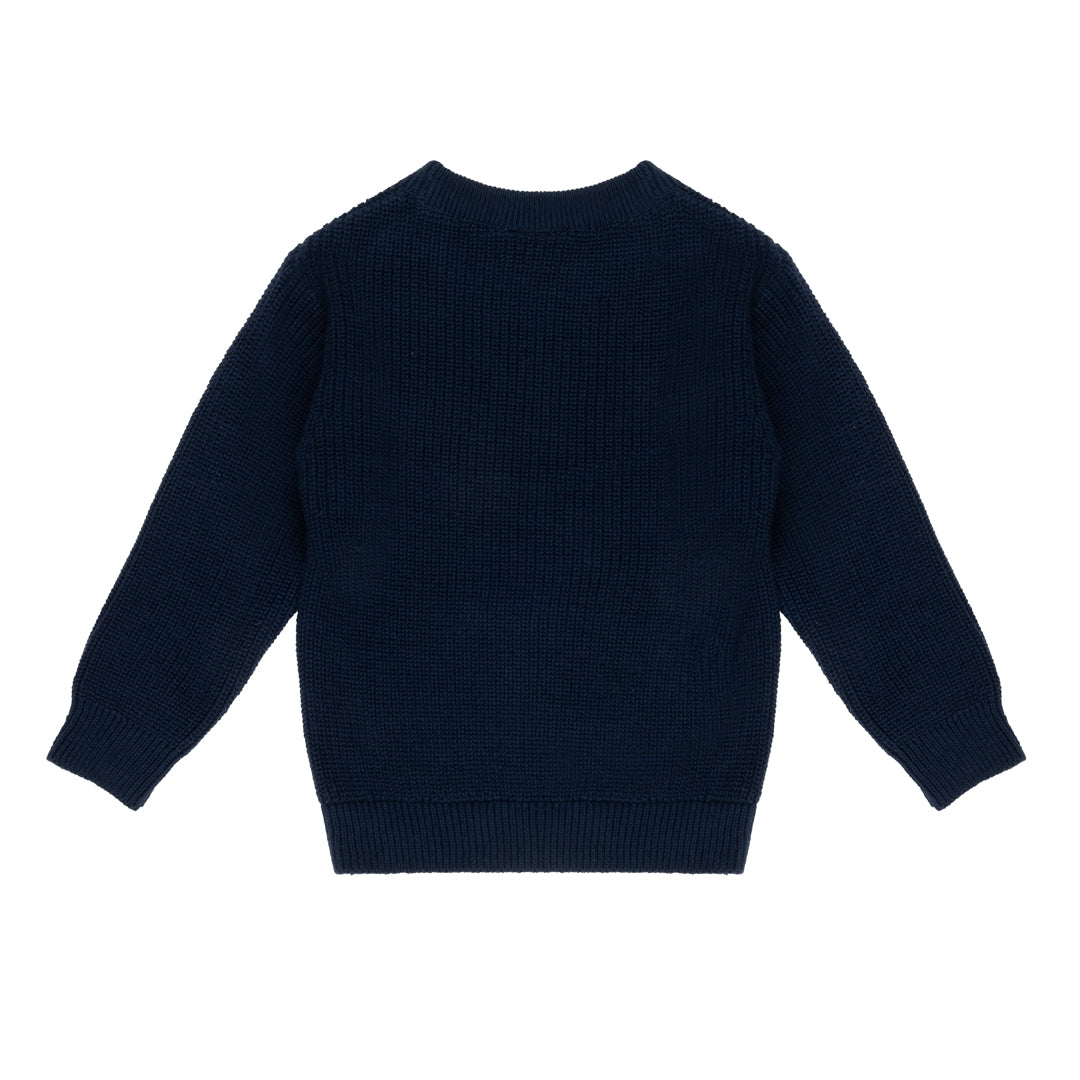 Flat Knit Rib Sweater | Dress Blue
